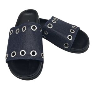 Very Volatile Navy Slide Sandals